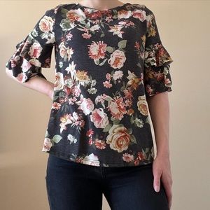 Altar’d State short sleeve floral blouse with bow